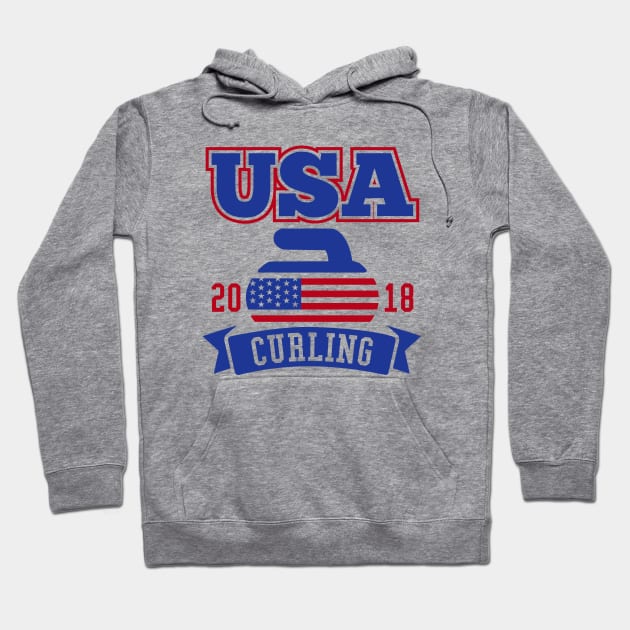 USA Curling 2018 Hoodie by DetourShirts